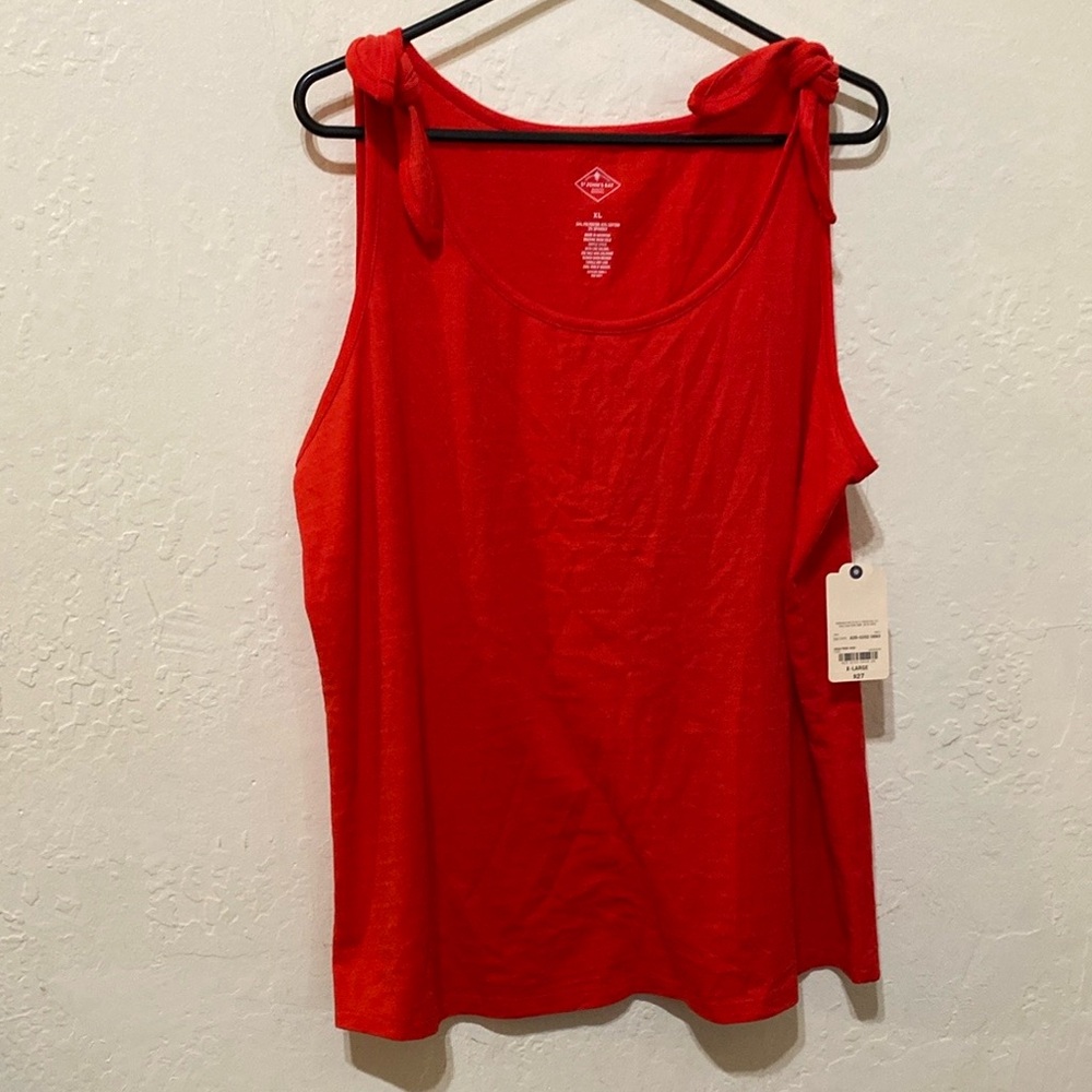 Red orange Sleeveless Women's Top xl